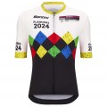 Bekleidung Herren Santini UCI Gravel Weltmeisterschaft trikot Flandern 2024-Schwarz