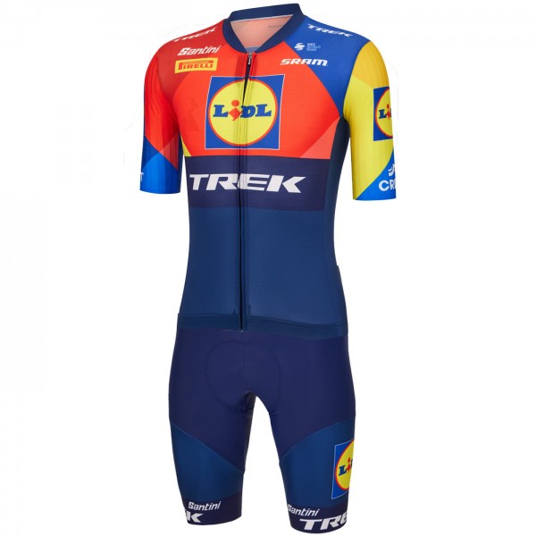 Bekleidung Herren Santini Lidl Trek 2025 Aero Roadsuit einteiler