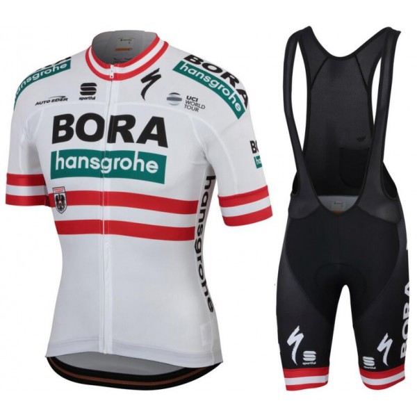 Bora Hansgrohe 2019 Austrian champion Fahrradbekleidung Radtrikot Satz Kurzarm+Kurz Trägerhose 4TMXR