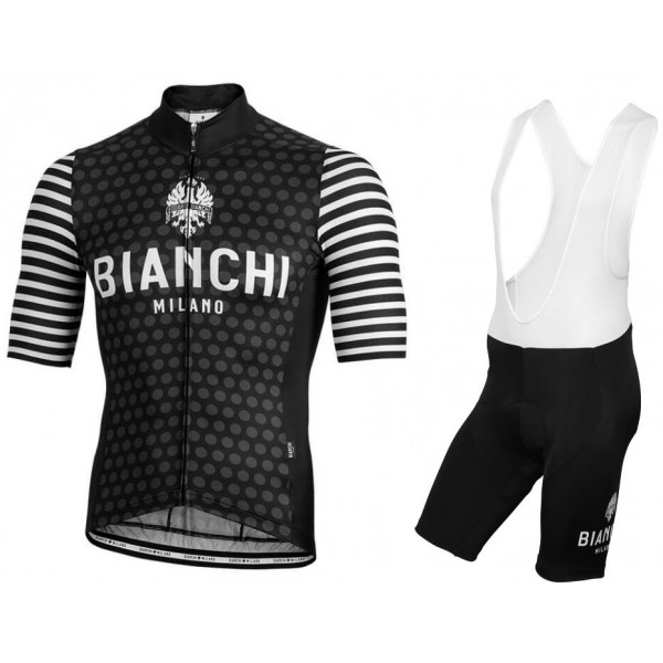 BIANCHI MILANO Davoli Black Fahrradbekleidung Radtrikot Satz Kurzarm+Kurz Trägerhose JPZNR BIANCHI MILANO Davoli Black Fahrradbekleidung Radtrikot Satz Kurzarm+Kurz Trägerhose JPZNR
