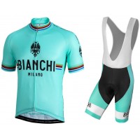 BIANCHI MILANO New Pride Fahrradbekleidung Radtrikot Satz Kurzarm+Kurz Trägerhose G4EPZ