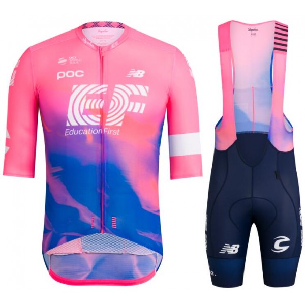 EF Education First PRO TEAM AERO 2019 Fahrradbekleidung Radtrikot Satz Kurzarm+Kurz Trägerhose F4EKZ