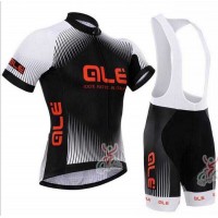 2015 ALE Fahrradbekleidung Radteamtrikot Kurzarm+Kurz Radhose Kaufen Schwarz weiß N6HD1