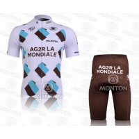 Ag2r La Mondiale Radbekleidung Radtrikot Kurzarm und Fahrradhosen Kurz A6RP7