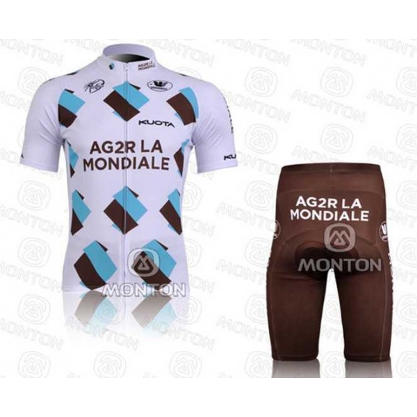 Ag2r La Mondiale Radbekleidung Radtrikot Kurzarm und Fahrradhosen Kurz A6RP7