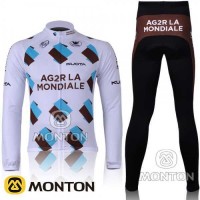 Ag2r La Mondiale Fahrradtrikot Radbekleidung Langarm+Lang Fahrradhose OV3ZV