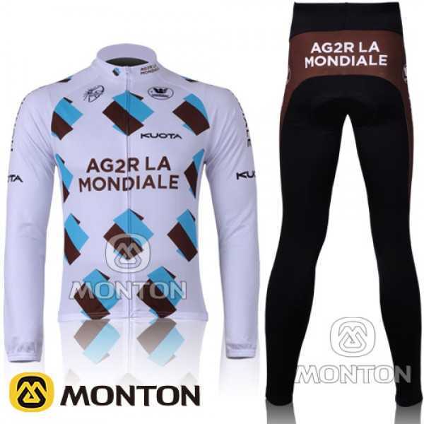 Ag2r La Mondiale Fahrradtrikot Radbekleidung Langarm+Lang Fahrradhose OV3ZV