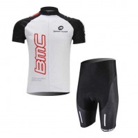 BMC Racing Teams Radbekleidung Radtrikot Kurzarm und Fahrradhosen Kurz weiß Y55CA