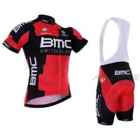 2016 BMC Fahrradbekleidung Radteamtrikot Kurzarm+Kurz Radhose Kaufen Schwarz Rot MVJI5
