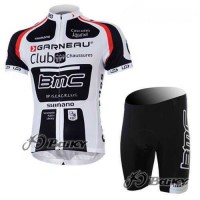 BMC Garneau Teams Radbekleidung Radtrikot Kurzarm und Fahrradhosen Kurz weiß IHHVW