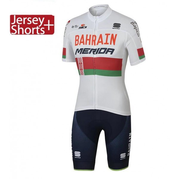2017 Set Bahrain Merida Fahrradbekleidung Radtrikot Satz Kurzarm+Kurz Trägerhose weiß A1 OPH2K 2017 Set Bahrain Merida Fahrradbekleidung Radtrikot Satz Kurzarm+Kurz Trägerhose weiß A1 OPH2K