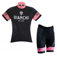 2016 BIANCHI MILANO Damen Fahrradbekleidung Radtrikot Satz Kurzarm+Kurz Radhose QCPII