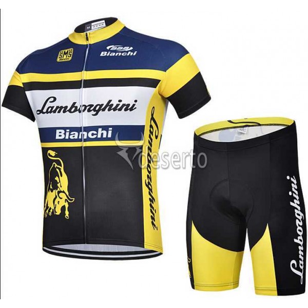 2015 Lamborghini Bianchi Fahrradbekleidung Radtrikot Satz Kurzarm+Kurz Radhose EFG46 2015 Lamborghini Bianchi Fahrradbekleidung Radtrikot Satz Kurzarm+Kurz Radhose EFG46