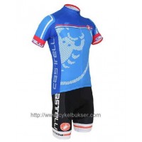 Castelli Velocissimo Giro Radbekleidung Radtrikot Kurzarm und Fahrradhosen Kurz blau EIIWQ