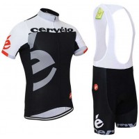 2015 Cervelo Fisshirt Korte Mouw Schwarz gris+Radteam Hose Bib MT29O