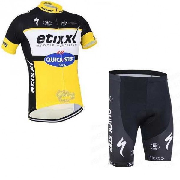 2016 Etixx-Quick Step Fahrradbekleidung Radtrikot Kurzarm+Kurz Radhose gelb Schwarz GSO8Y 2016 Etixx-Quick Step Fahrradbekleidung Radtrikot Kurzarm+Kurz Radhose gelb Schwarz GSO8Y