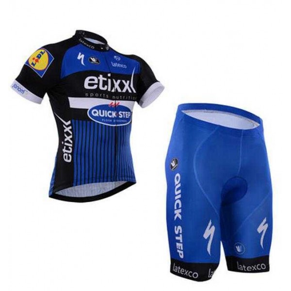 2016 Etixx-Quick Step Fahrradbekleidung Radtrikot Kurzarm+Kurz Radhose blau Schwarz THN6J 2016 Etixx-Quick Step Fahrradbekleidung Radtrikot Kurzarm+Kurz Radhose blau Schwarz THN6J