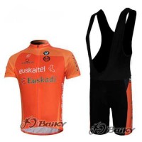 Euskaltel-Euskadi Pro Team Fahrradbekleidung Radteamtrikot Kurzarm+Kurz Radhose Kaufen oranje HLH28