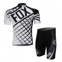 FOX 2014 Radbekleidung Radtrikot Kurzarm und Fahrradhosen Kurz Grijs X3FX4