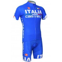 2015 ITALIA Castelli Fahrradbekleidung Radteamtrikot Kurzarm+Kurz Radhose 57ZV3