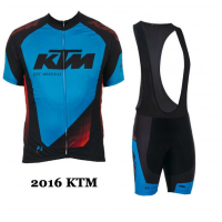 2016 KTM Fahrradbekleidung Radteamtrikot Kurzarm+Kurz Radhose Kaufen blau 02 K7I9Z