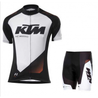2016 KTM Fahrradkleidung Radsportbekleidung Kurzarm Trikot+Trägerhose Kurz weiß 002 E03L6