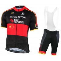MITCHELTON-SCOTT Chinese Champion 2018-2019 Fahrradbekleidung Radtrikot Satz Kurzarm+Kurz Trägerhose A3KE2