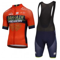 Bahrain Merida 2018 Fahrradbekleidung Satz Fahrradtrikot Kurzarm Trikot und Kurz Trägerhose P0WXT