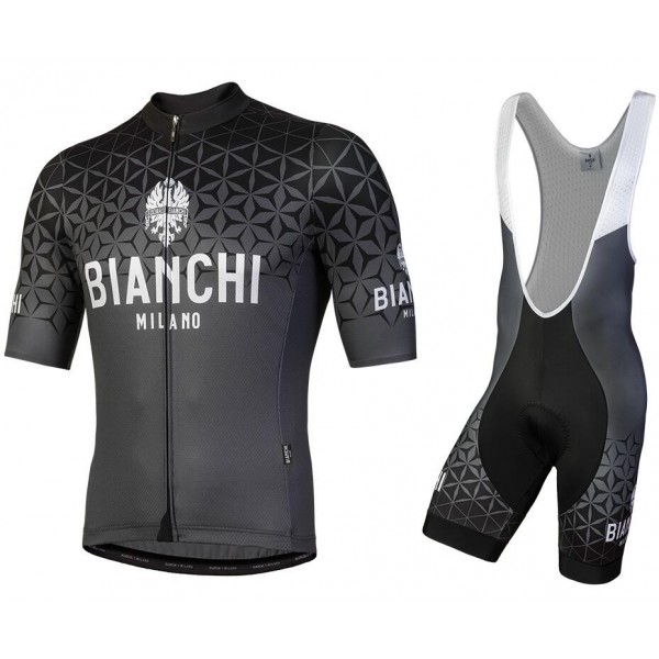 Bianchi Milano black Fahrradbekleidung Satz Fahrradtrikot Kurzarm Trikot und Kurz Trägerhose VE65M Bianchi Milano black Fahrradbekleidung Satz Fahrradtrikot Kurzarm Trikot und Kurz Trägerhose VE65M