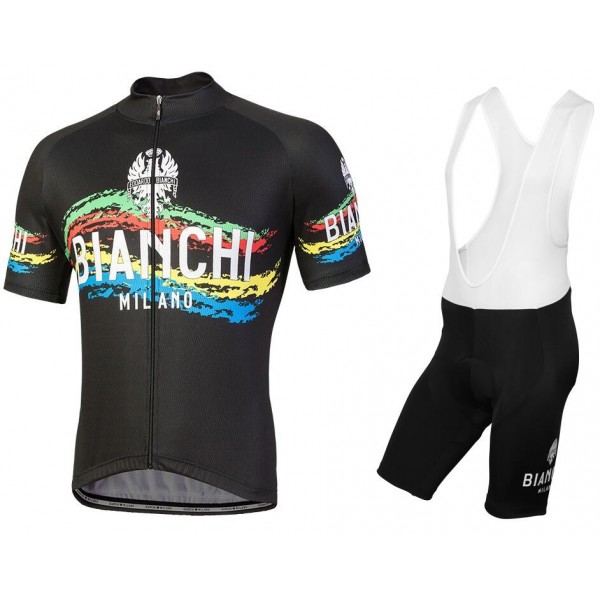 Bianchi Milano Misegna black Fahrradbekleidung Satz Fahrradtrikot Kurzarm Trikot und Kurz Trägerhose F2IBS Bianchi Milano Misegna black Fahrradbekleidung Satz Fahrradtrikot Kurzarm Trikot und Kurz Trägerhose F2IBS