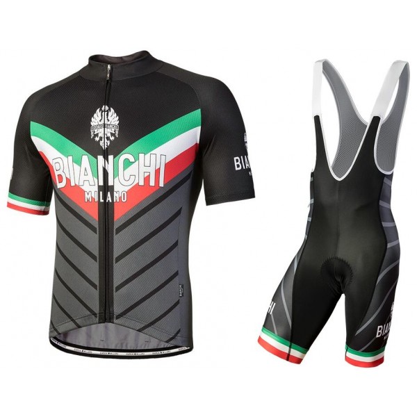 Bianchi Milano Tiera black Fahrradbekleidung Satz Fahrradtrikot Kurzarm Trikot und Kurz Trägerhose M2EG9 Bianchi Milano Tiera black Fahrradbekleidung Satz Fahrradtrikot Kurzarm Trikot und Kurz Trägerhose M2EG9