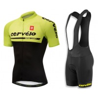 2018 Cervelo 3T gelb Fahrradbekleidung Radtrikot Satz Kurzarm+Kurz Trägerhose Z52CT