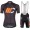 Cipollini Prestige Schwarz oranje Fahrradbekleidung Radtrikot Satz Kurzarm+Kurz Trägerhose A42UV