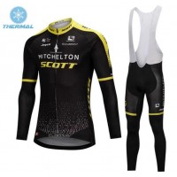 Mitchelton Scott 2018 Winter Fahrradbekleidung Radtrikot Langarm+Lang Trägerhose 1NNA9
