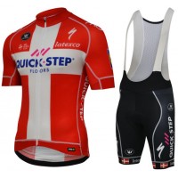 Quick Step Floors PRR 2018-Champion Denmark Set Radtrikot Kurzarm Sprot+Kurz Trägerhose YY8HA