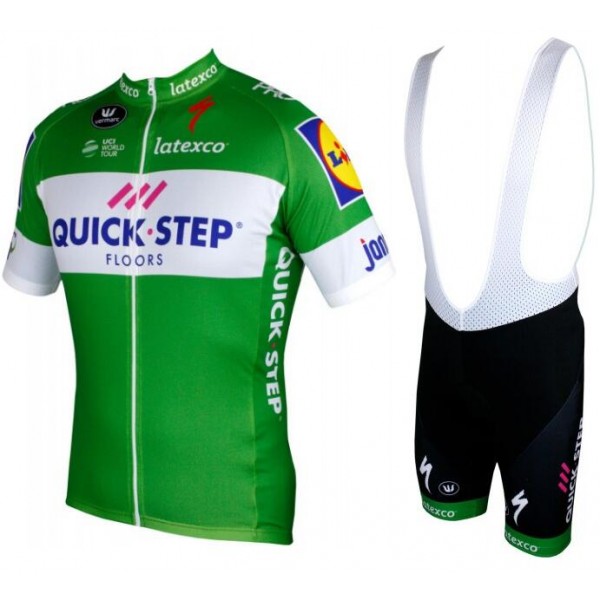 Quick-Step Floors 2018 Tour Special Edition grün Fahrradbekleidung Radtrikot Satz Kurzarm+Kurz Trägerhose XOO6Z Quick-Step Floors 2018 Tour Special Edition grün Fahrradbekleidung Radtrikot Satz Kurzarm+Kurz Trägerhose XOO6Z