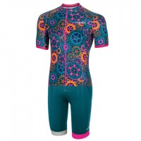 RH+ Powers pink Fahrradbekleidung Radtrikot Satz Kurzarm+Kurz Trägerhose 01UA8