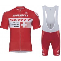Scott Sram 2018 Swiss Fahrradbekleidung Radtrikot Satz Kurzarm+Kurz Trägerhose 2TPRI