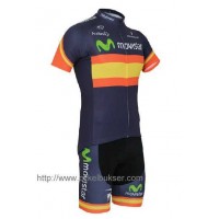 Movistar Teams Spagna Radbekleidung Radtrikot Kurzarm und Fahrradhosen Kurz 11DHE