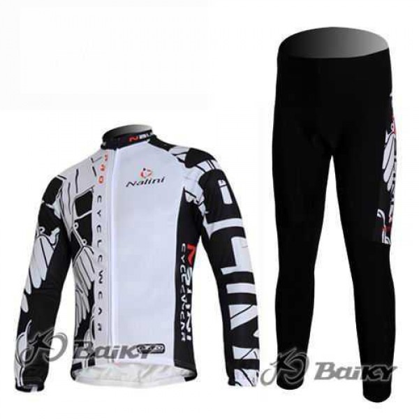 Nalini Pro Team Fahrradtrikot Radbekleidung Langarm+Lang Fahrradhose weiß Schwarz 0TI48 Nalini Pro Team Fahrradtrikot Radbekleidung Langarm+Lang Fahrradhose weiß Schwarz 0TI48