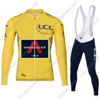 Team INEOS Grenadier Tour De France 2021 Herren Fahrradbekleidung Radtrikot Langarm+Lang Trägerhose Yellow ZELZK