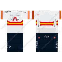 Team INEOS Grenadier 2021 UCI World Champion Fahrradbekleidung Satz Fahrradtrikot Kurzarm Trikot Und Kurz Radhose BTGVX