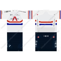 Team INEOS Grenadier 2021 UCI World Champion Fahrradbekleidung Satz Fahrradtrikot Kurzarm Trikot Und Kurz Radhose VEQYY