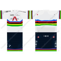 Team INEOS Grenadier 2021 UCI World Champion Fahrradbekleidung Satz Fahrradtrikot Kurzarm Trikot Und Kurz Radhose ZKCGY