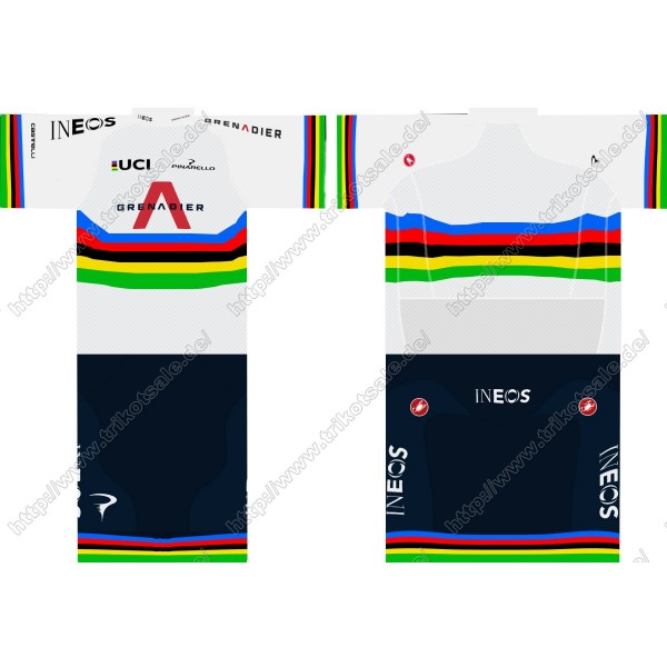 Team INEOS Grenadier 2021 UCI World Champion Fahrradbekleidung Satz Fahrradtrikot Kurzarm Trikot Und Kurz Radhose ZKCGY Team INEOS Grenadier 2021 UCI World Champion Fahrradbekleidung Satz Fahrradtrikot Kurzarm Trikot Und Kurz Radhose ZKCGY