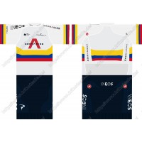 Team INEOS Grenadier 2021 UCI World Champion Fahrradbekleidung Satz Fahrradtrikot Kurzarm Trikot Und Kurz Radhose FSHCQ