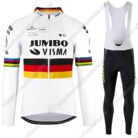 Jumbo Visma 2021 Germany Fahrradbekleidung Radtrikot Langarm+Lang Trägerhose BISMC