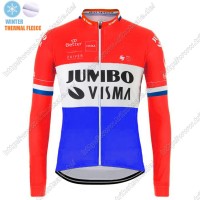 Winter Thermal Fleece Jumbo Visma 2021 Dutch Fahrradbekleidung Radtrikot Langarm RLNQA