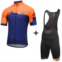 2016 Fahrradbekleidung Radteamtrikot Kurzarm+Kurz Radhose Kaufen blau oranje 8DSBM