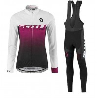 2016-2017 Nalini Fahrradbekleidung Radtrikot Langarm+Lang Trägerhose purper Schwarz weiß Damen 4S49T